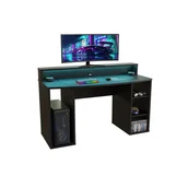 Biurka gamingowe - Biurko gamingowe SUPERNOVA225 LED - czarne - miniaturka - grafika 1