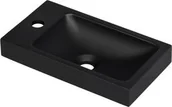 Umywalki - Umywalka dolomitowa ADA-400 czarna matowa - miniaturka - grafika 1