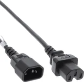 Kable - Kabel zasilający InLine InLine® Power cable extension, hot condition connector IEC-C15 straight to IEC-C14 straight, 5m, black - miniaturka - grafika 1