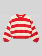 Swetry dla dziewczynek - Sweter z dzianiny z prążkowanymi wykończeniami - miniaturka - grafika 1