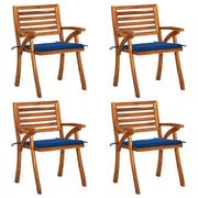 Fotele i krzesła ogrodowe - vidaXL Lumarko Krzesła ogrodowe z poduszkami, 4 szt., lite drewno akacjowe! 3075184 - miniaturka - grafika 1