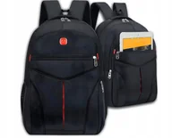 Plecaki - PLECAK MĘSKI DAMSKI DO PRACY SZKOŁY WODOODPORNY SPORT CZARNY MOCNY POJEMNY P18 - miniaturka - grafika 1