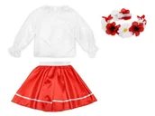 Dresy i komplety dla dziewczynek - ZESTAW NARODOWY BIAŁO-CZERWONY 116-128 3el - miniaturka - grafika 1