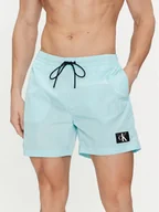 Kąpielówki męskie - Calvin Klein Swimwear Szorty kąpielowe KM0KM00980 Niebieski Regular Fit - miniaturka - grafika 1
