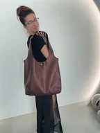 Torebki damskie - Shopperka skórzana A4 - miniaturka - grafika 1