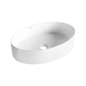 Umywalki - Umywalka nablatowa Laveo Desna 48x33 cm owalna biały połysk VUD_6248 - miniaturka - grafika 1