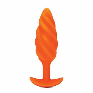 Korki analne - b-Vibe b-Vibe Swirl Texture Plug Orange - grafika 1