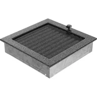 Akcesoria kominkowe - Kratki.pl KRATKA KOMINKOWA PROSTOKĄTNA CZARNO-SREBRNA Z ŻALUZJĄ 220X220 MM 22CSX - miniaturka - grafika 1