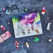 Ozdoby bożonarodzeniowe - Plus-Plus - Kalendarz adwentowy – zorza polarna – 600 elementów – klocki, budowa, zabawka edukacyjna dla dzieci, podróże, zabawka podróżna, wyprodukowano w Danii - miniaturka - grafika 1