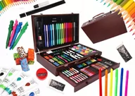 Farby i media malarskie - ZESTAW PLASTYCZNY do malowania walizka farby mazaki kredki akcesoria 123 elementów ikonka - miniaturka - grafika 1