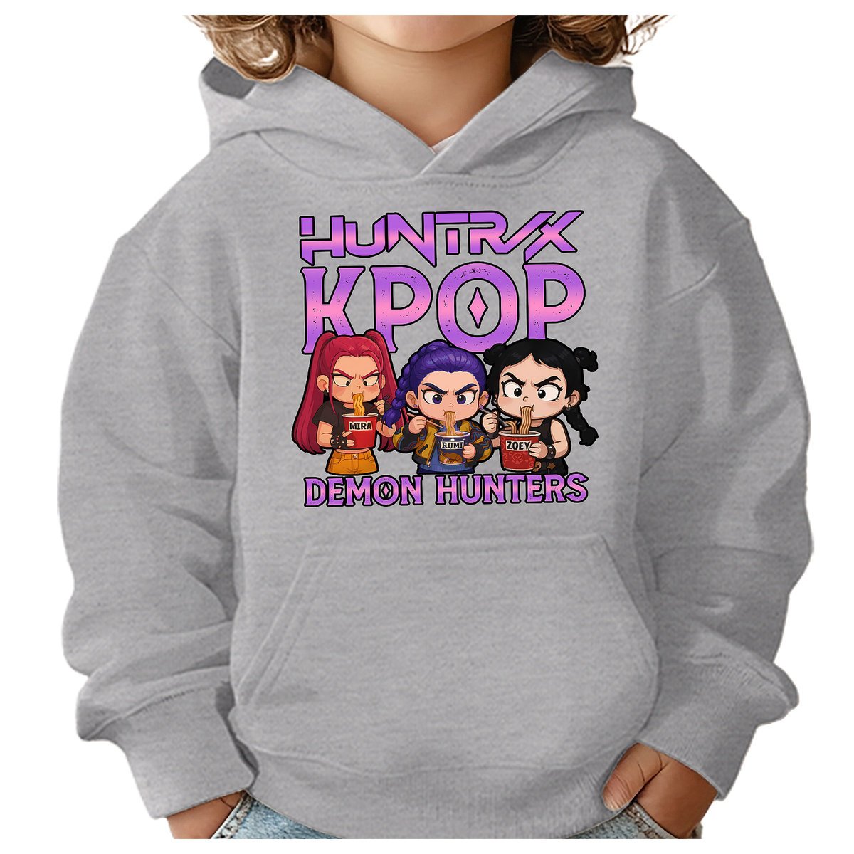 BLUZA DZIECIĘCA K-POPOWE ŁOWCZYNIE DEMONÓW HUNTRIX 110-116 Z KAPTUREM