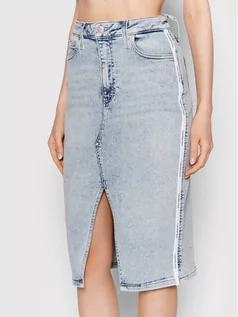 Spódnice - Calvin Klein Spódnica jeansowa J20J218473 Niebieski Regular Fit - grafika 1