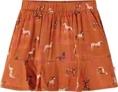 Sukienki i spódniczki dla dziewczynek - vidaXL Spódniczka dziecięca ze wzorem w koniki, koniakowa, 140 - miniaturka - grafika 1