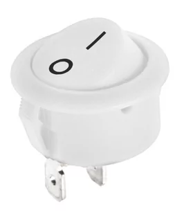 LP PRK0080 Złącze przełącznik kołyskowy okrągły R5 0-1 biały 10A/250V LEC-PRK0080 - Kostki, złączki, wtyczki - miniaturka - grafika 1