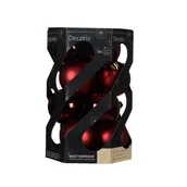 Bombki - Bombka plastikowa 6 cm 12 sztuk bordowy - miniaturka - grafika 1