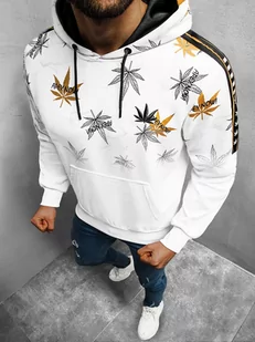 BLUZA Z KAPTUREM MĘSKA BIAŁA OZONEE O/HM623 - Ozonee - Bluzy męskie - miniaturka - grafika 1