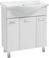 Szafki łazienkowe - Szafka łazienkowa z umywalką biała 75 front lakier - miniaturka - grafika 1