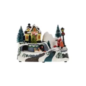 Ozdoby bożonarodzeniowe - Rebecca Mobili Scena Bożonarodzeniowa z Ruchomą Wioską Bożonarodzeniową Pomysł na Prezent - miniaturka - grafika 1