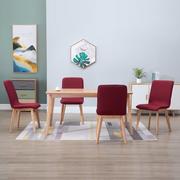 Krzesła - vidaXL Krzesła do jadalni, 4 szt., czerwone, tkanina - miniaturka - grafika 1