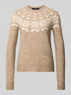 Sweter z dzianiny o kroju regular fit z dodatkiem wełny model ‘SIMONE’ - Swetry damskie - miniaturka - grafika 1