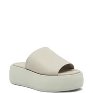 Klapki i japonki damskie - Calvin Klein Skórzane klapki FLATFORM SLIDE LTH - miniaturka - grafika 1