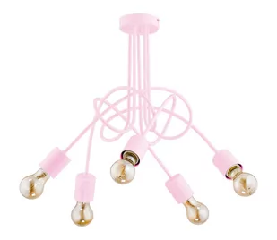 Alfa Sosnowscy Żyrandol dziecięcy 5 punktowy TANGO PINK wys.41 cm różowy 28495 - Lampy sufitowe - miniaturka - grafika 2