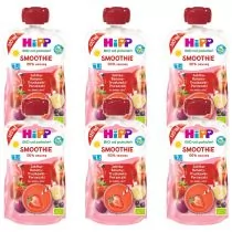 Hipp Smoothie Mus z owoców i soków po 1. roku jabłka-banany-truskawki-porzeczki zestaw 6 x 120 ml Bio - Desery dla dzieci - miniaturka - grafika 1