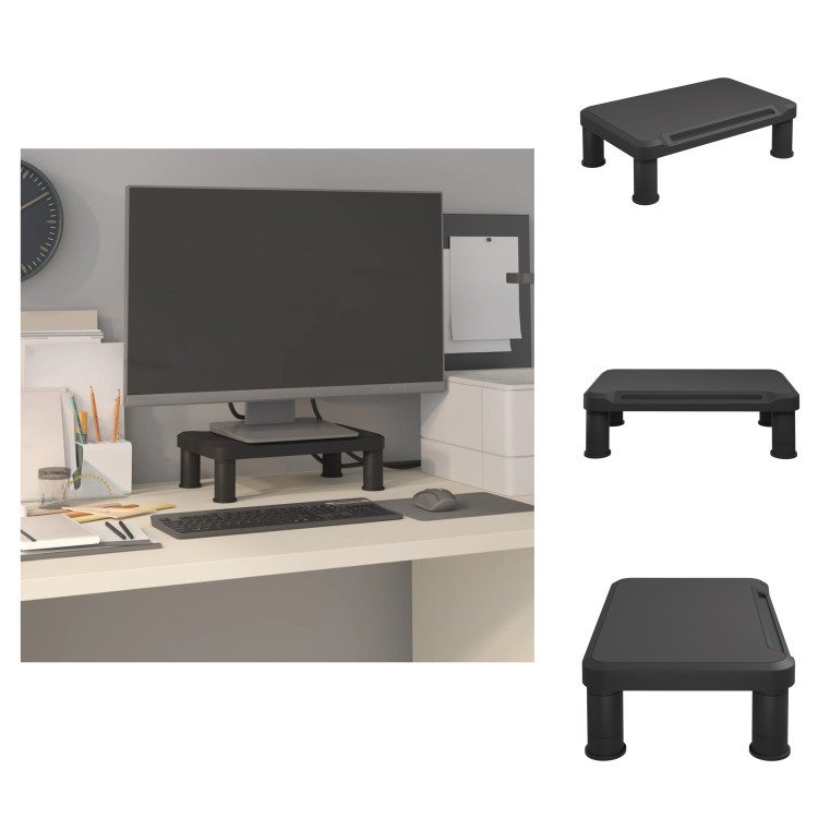 vidaXL Podstawa pod monitor czarna 38x24x10,5 cm - Meble TV