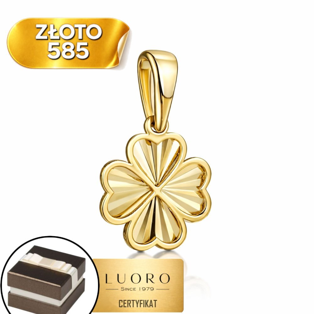 ZAWIESZKA ZŁOTA 585 14K KONICZYNA DIAMENTOWANA 16 MM ELEGANCKA SUBTELNA