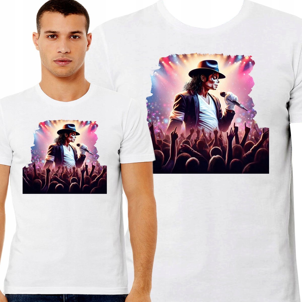 KOSZULKA MUZYCZNA MICHAEL JACKSON KRÓL POPU DLA FANA JAKOŚĆ S 3456