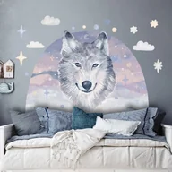 Wyposażenie pokoiku dziecięcego - Naklejka ścienna wilk nocą - miniaturka - grafika 1