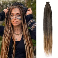Pozostałe akcesoria fryzjerskie - TEMU 20 Pasm 24 Calowe Dreadlocki Przedłużki Syntetyczne Hippie Jednostronne Ombre Blond 0.6 cm Szerokości Loc Przedłużki Styl Reggae Warkocze Włosy - miniaturka - grafika 1