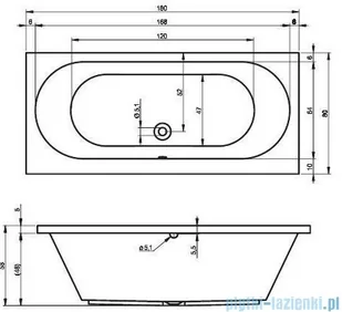 Riho Carolina wanna prostokątna 180x80cm z hydromasażem Bliss lewa B056009005 - Wanny z hydromasażem - miniaturka - grafika 2