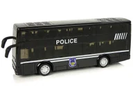 Samochody i pojazdy dla dzieci - CZARNY Z NAPĘDEM AUTOBUS POLICYJNY DWUPIĘTROWY - miniaturka - grafika 1