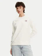 Bluzy damskie - Tommy Jeans Bluza Essential DW0DW20639 Biały Regular Fit - miniaturka - grafika 1