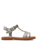 Buty dla dziewczynek - Geox Sandały J Sandal Karly Girl J4535H 0NFQD C1007 M Srebrny - miniaturka - grafika 1