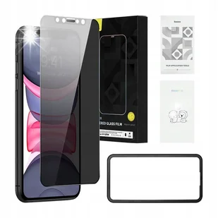 BASEUS WYTRZYMAŁE SZKŁO HARTOWANE Z FILTREM PRYWATYZUJĄCYM DO IPHONA 11/XR - Akcesoria do smartwatchy - miniaturka - grafika 1