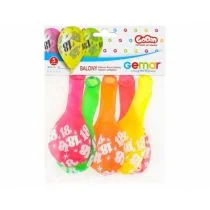 GMR Balony lateksowe z nadrukiem 18 jaskrawe 30 cm 5 szt GS110/P18F - Urodziny dla dorosłych - miniaturka - grafika 2