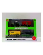 Samochody i pojazdy dla dzieci - Traktor z 3 przyczepami 16cm 2rodz. SQ82004-1 HIPO - miniaturka - grafika 1