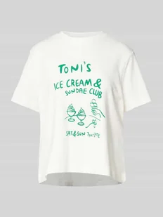 T-shirt o kroju comfort fit z czystej bawełny model ‘SONYA METTE’ - Koszulki i topy damskie - miniaturka - grafika 1