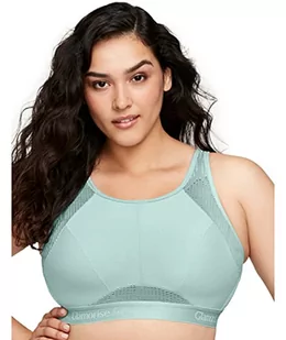 Glamorise Damski biustonosz sportowy bez potu bez fiszbin #1068 sportowy biustonosz Jadeit 36F 1068JAD36G - Biustonosze - miniaturka - grafika 1