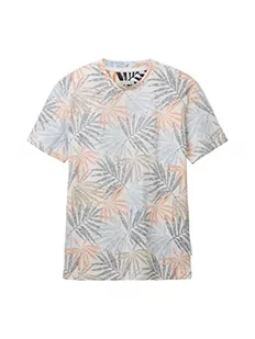 TOM TAILOR Męski t-shirt 1036440, 31837, pomarańczowy, kolorowy wzór liści, XXL, 31837 – pomarańczowe kolorowe liście, XXL - Koszulki męskie - miniaturka - grafika 1