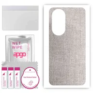 Szkła hartowane na telefon - Folia naklejka skórka strukturalna na TYŁ do Oppo A1X 5G -  Tkanina Denim Szary - apgo SKINS - miniaturka - grafika 1