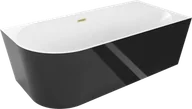 Wanny - Mexen Mia wanna wolnostojąca narożna prawa 150 x 75 cm, biała/czarna, przelew złoty szczotkowany - 52691507575P-55 - miniaturka - grafika 1