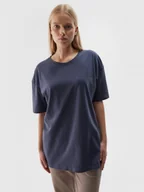 Koszulki sportowe damskie - T-shirt uniseks oversize 4F 4FWAW24TTSHU1657 - granatowy - miniaturka - grafika 1