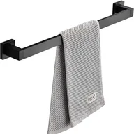 Wieszaki łazienkowe - Wieszak na ręczniki Space Aluminum Square, montowany na ścianie, Monopole, czarny, 40 cm (podwójne zastosowanie, bez dziurkowania/bez dziurkowania) - miniaturka - grafika 1