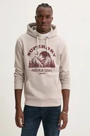 Bluzy męskie - Superdry bluza męska kolor beżowy z kapturem z nadrukiem M2013699A-2AH - miniaturka - grafika 1
