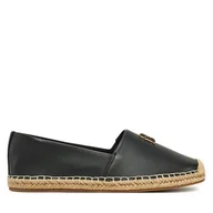 Espadryle damskie - Espadryle Tommy Hilfiger Th Logo Leather Espadrille FW0FW08540 Czarny - miniaturka - grafika 1