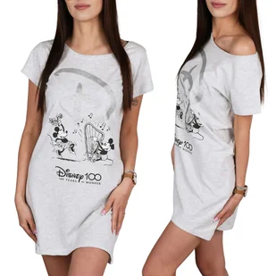 Myszka Minnie Szara, damska koszula nocna, BAWEŁNIANA koszulka do spania OEKO-TEX S - Piżamy damskie - miniaturka - grafika 1