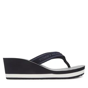 Japonki Tommy Hilfiger Th Stripes Wedge Beach Sandal FW0FW08521 Niebieski - Klapki i japonki damskie - miniaturka - grafika 1